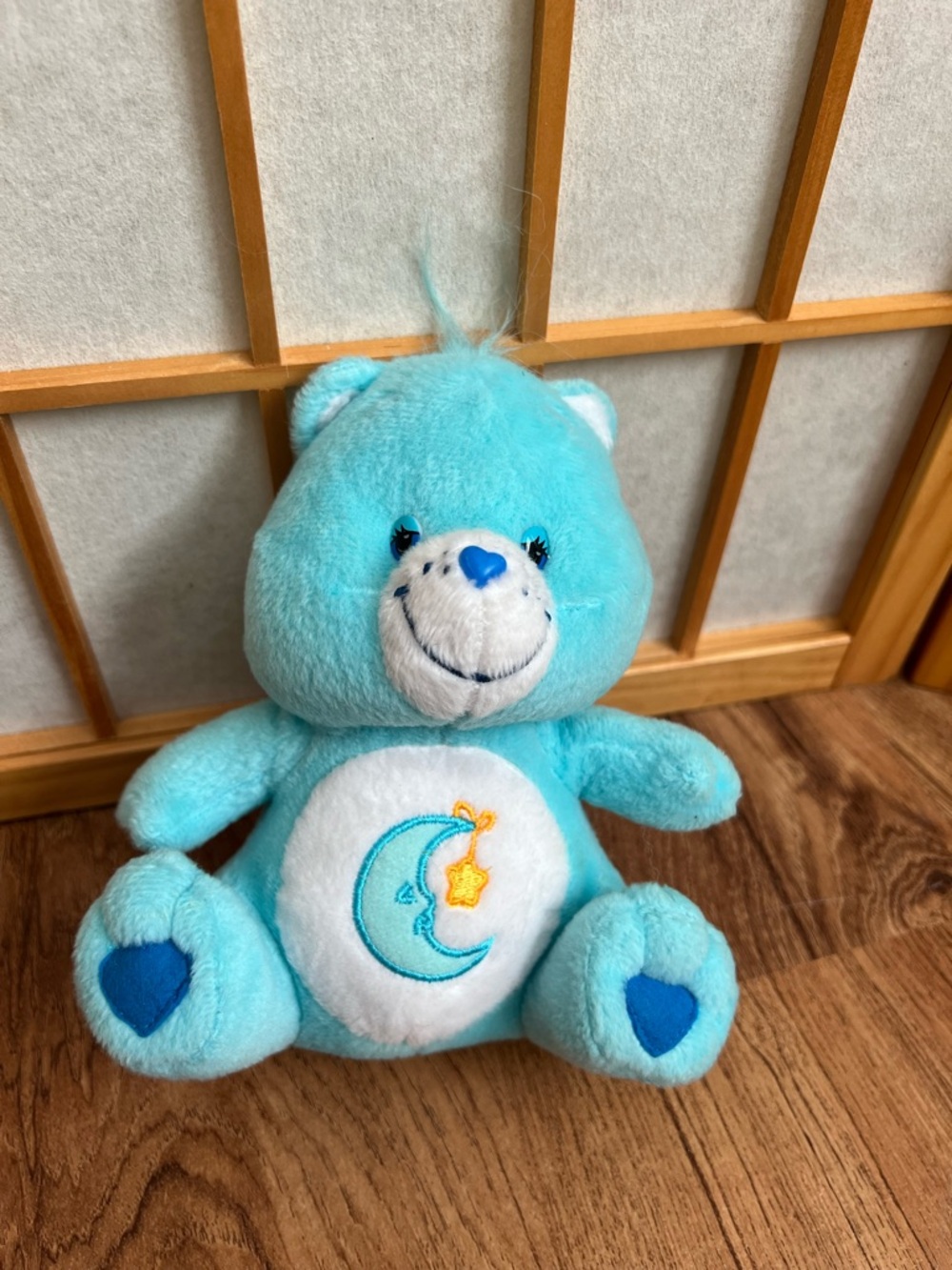 Care Bears Vintage Bedtime Bear Plush 2003 Blue Moon Star Small Stuffed Animal